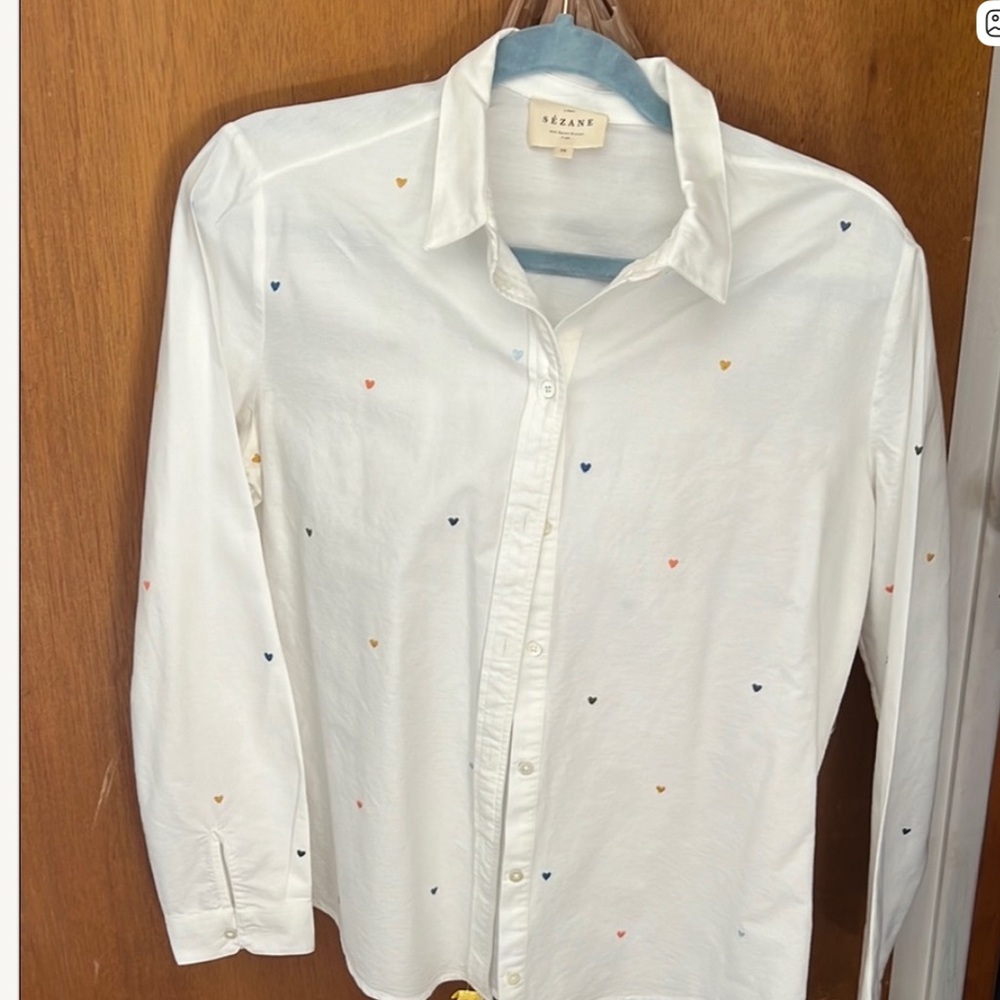 Sezane white cotton shirt size 6